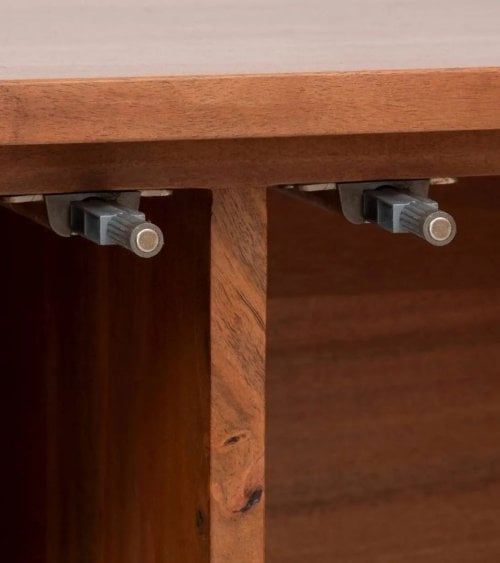 Estantería Apala con 4 Niveles y 2 Puertas de Madera de Acacia