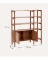 Estantería Apala con 4 Niveles y 2 Puertas de Madera de Acacia