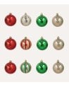 Set de 12 Bolas de Colores Tradicionales y a Rayas