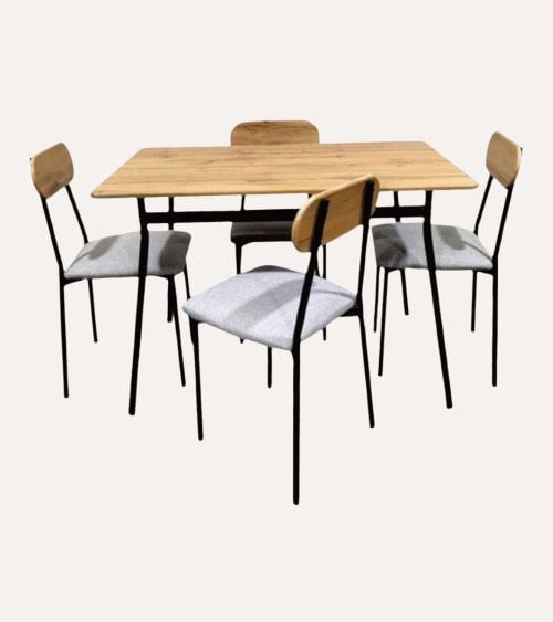 Set de Mesa y 4 Sillas Denali de Metal y MDF