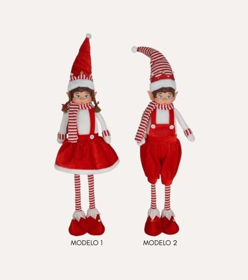 Elfo Travieso Navideño Rayas de Poliéster y Plástico