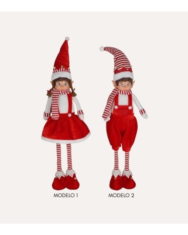 Elfo Travieso Navideño Rayas de Poliéster y Plástico