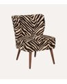 Sillón Chiara Estilo Cebra de Chenilla y Madera de Pino