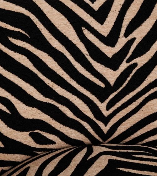 Sillón Chiara Estilo Cebra de Chenilla y Madera de Pino