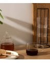 Set de 4 Tazas Mug de Vidrio con Soporte