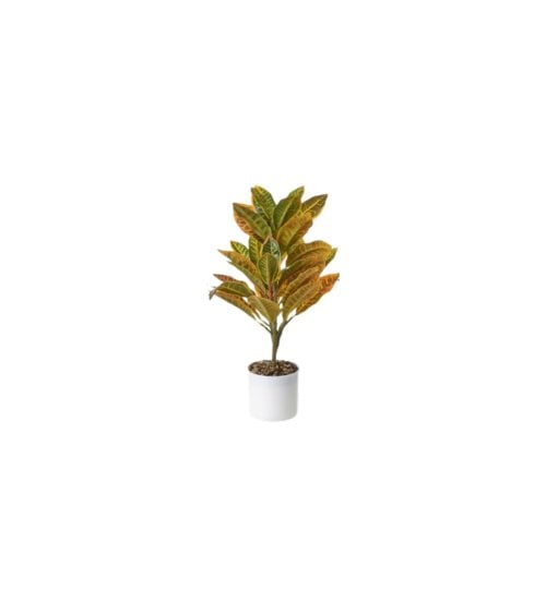 Planta Artificial con Maceta Blanca de Plástico 33 cm-3