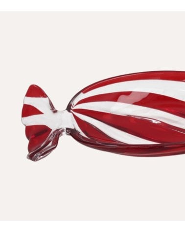 Bandeja Decorativa Caramelo Navideño de Vidrio