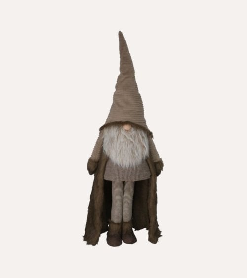 Gnomo Navideño Hams con Capa de Poliéster y Metal