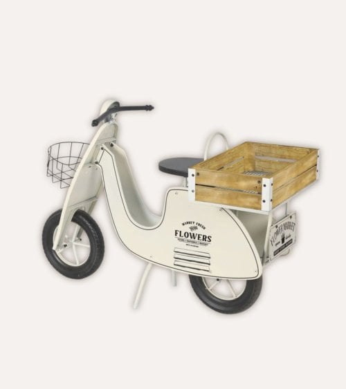 Portamacetas Motocicleta de Madera y Metal