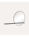 Espejo de Pared Circular con Estante de Metal