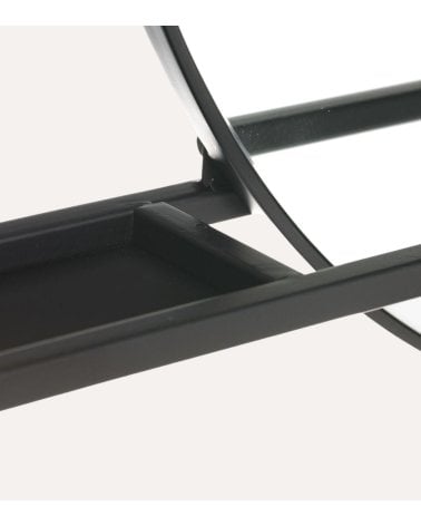 Espejo de Pared Circular con Estante de Metal