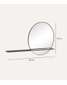 Espejo de Pared Circular con Estante de Metal