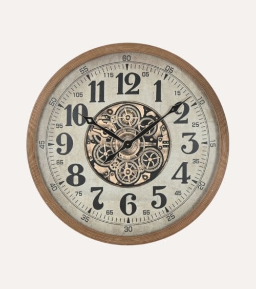 Reloj de Pared Vintage de Madera de Pino