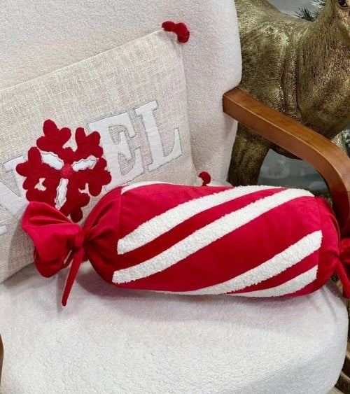 Cojín Caramelo Navideño de Poliéster