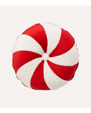 Cojín Redondo Caramelo Navideño de Poliéster