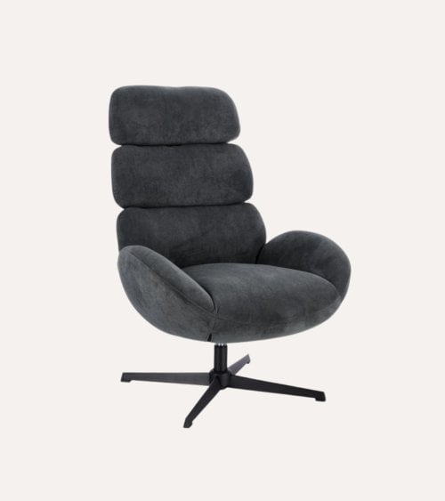 Sillón Giratorio Fluff de Poliéster y Acero