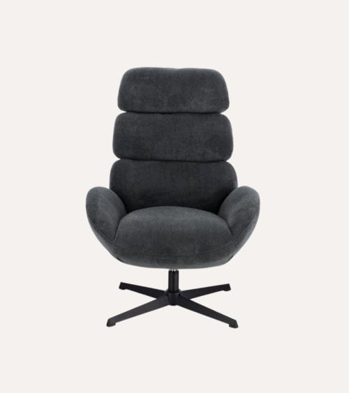 Sillón Giratorio Fluff de Poliéster y Acero