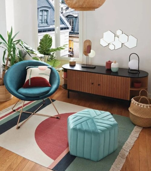 Sillón Evan con Efecto Terciopelo de Acero y Madera