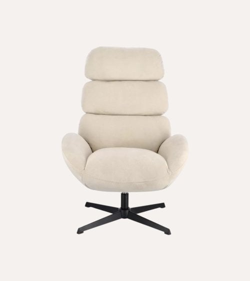 Sillón Giratorio Fluff de Poliéster y Acero