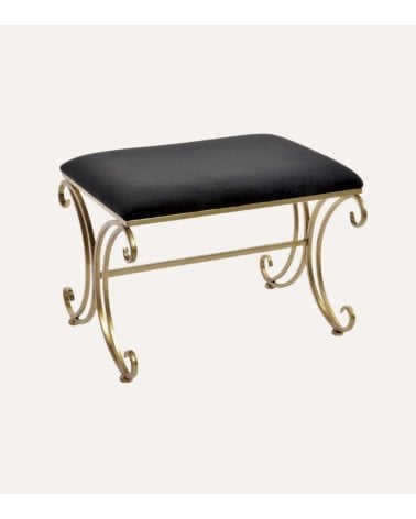 Banco Descalzador Royalty de Terciopelo y Metal