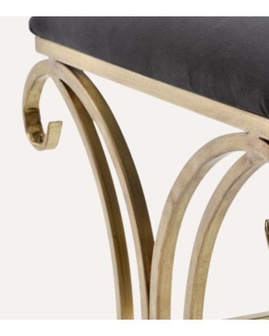 Banco Descalzador Royalty de Terciopelo y Metal