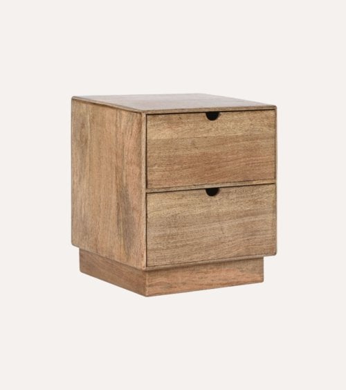 Mesita de Noche Solid de Madera de Mango