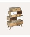 Cómoda Koval con 8 Cajones de Madera de Mango