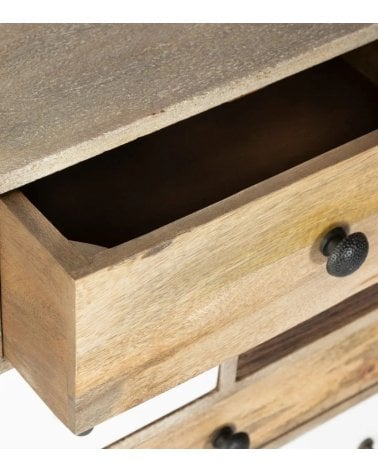Cómoda Koval con 8 Cajones de Madera de Mango