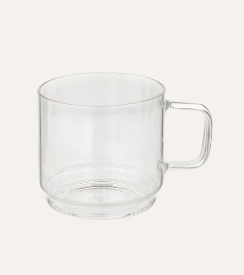 Set de 4 Tazas Mug de Vidrio con Soporte