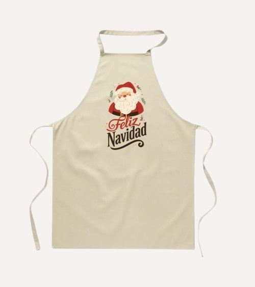 Delantal Navideño con Papá Noel de Poliéster