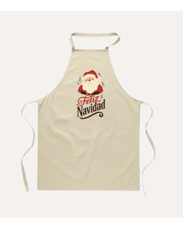 Delantal Navideño con Papá Noel de Poliéster
