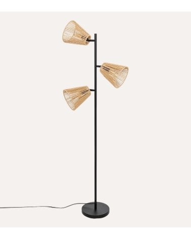 Lámpara de Pie Guiada de Acero y Cemento