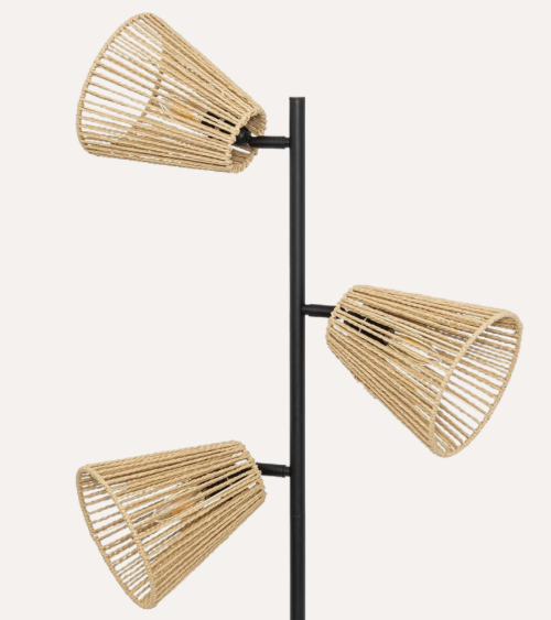 Lámpara de Pie Guiada de Acero y Cemento