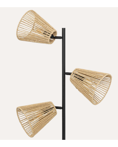 Lámpara de Pie Guiada de Acero y Cemento