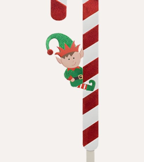 Bastón de Caramelo de Duende para Decoración Navideña