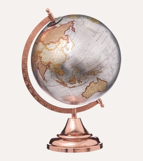 Globo Terráqueo de Pie Decorativo Vintage