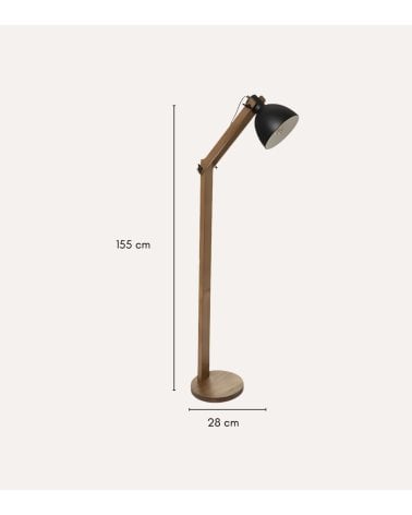Lámpara de Pie Cuba con Arco de Madera de Pino