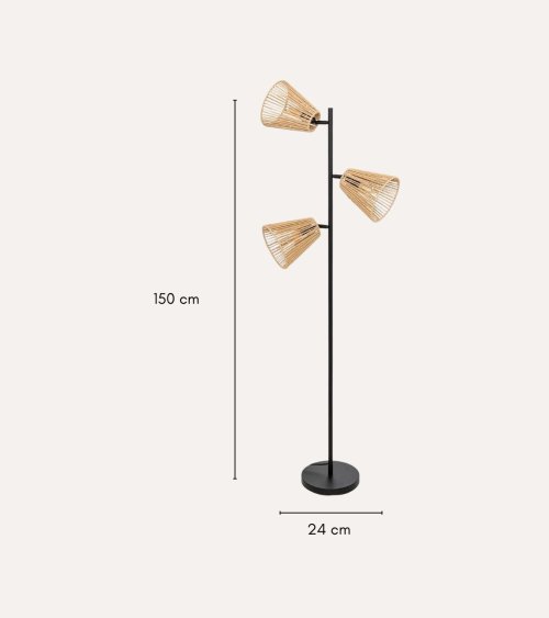 Lámpara de Pie Giada de Acero y Cemento