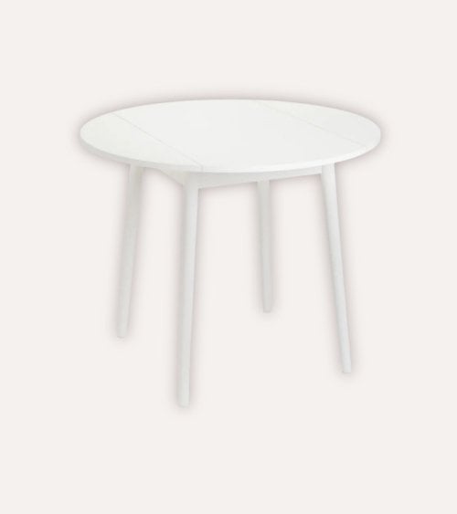 Mesa Abatible Circular de Melamina y Madera de Pino