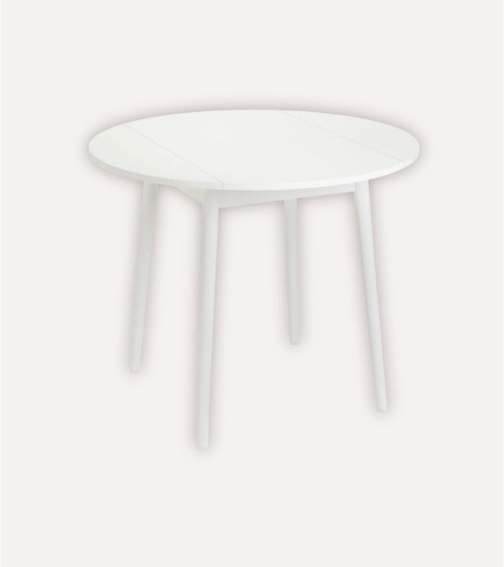 Mesa Abatible Circular de Melamina y Madera de Pino