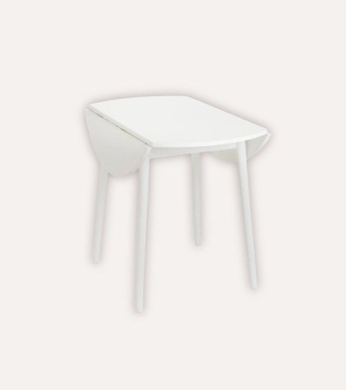 Mesa Abatible Circular de Melamina y Madera de Pino