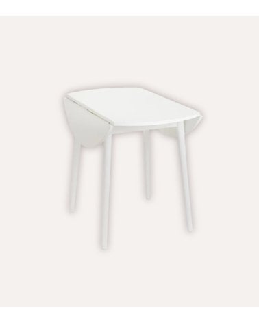 Mesa Abatible Circular de Melamina y Madera de Pino