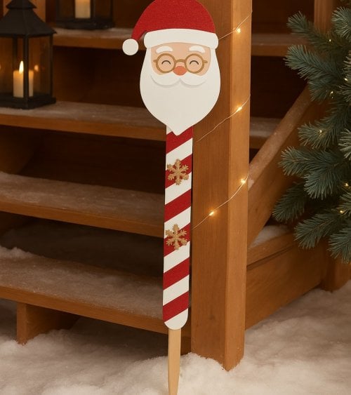 Cartel Navideño de Papá Noel para Jardín