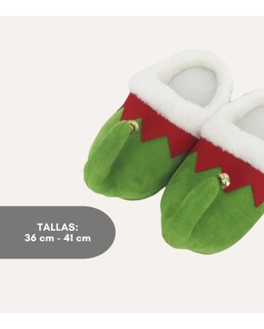Zapatillas Navideñas de Elfo con Cascabel
