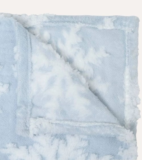 Manta Navideña con Copos de Nieve de Poliéster