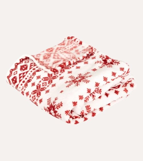 Manta Navideña Escandinava de Poliéster