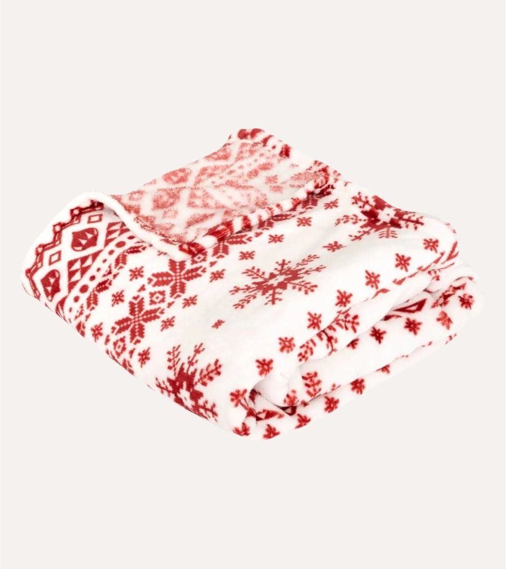 Manta Navideña Escandinava de Poliéster