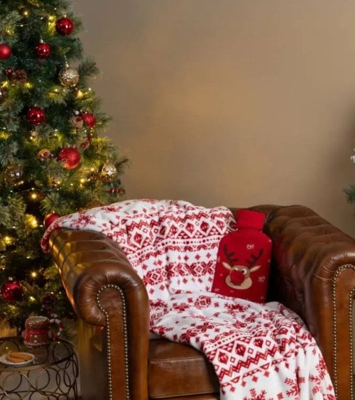 Manta Navideña Escandinava de Poliéster