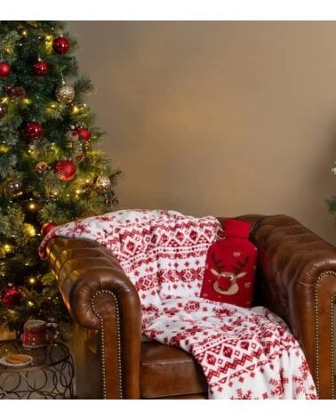 Manta Navideña Escandinava de Poliéster