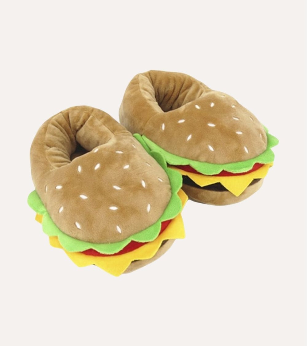 Zapatillas de Hamburguesa de Peluche